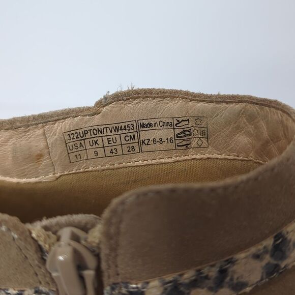 Vionic Upright Upton Taupe Suede Leather Ankle Booties Size 11 - Picture 9 of 13